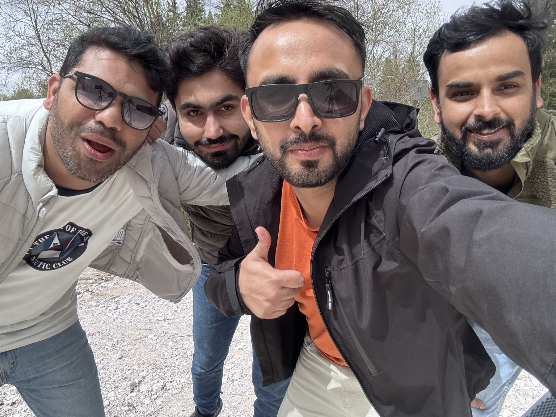 With friends on the road